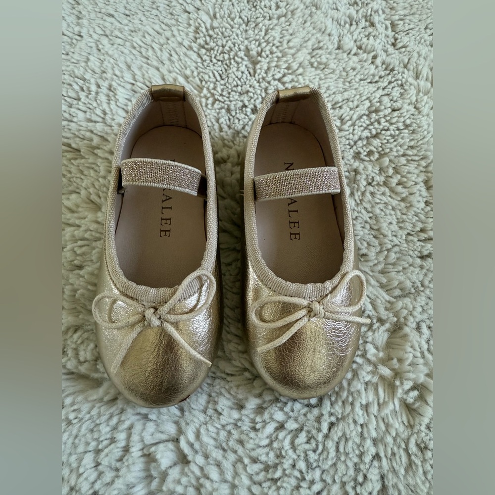 Noralee Ballet Flat in Metallic Ecru - Size 5